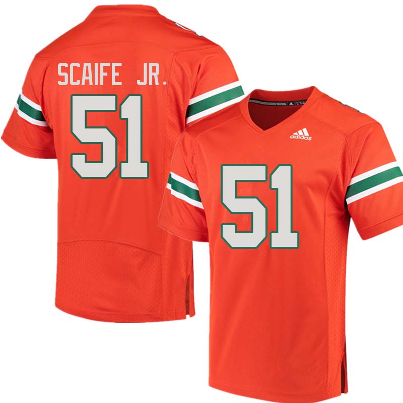 Adidas Miami Hurricanes #51 Delone Scaife Jr. College Football Jerseys Sale-Orange - Click Image to Close